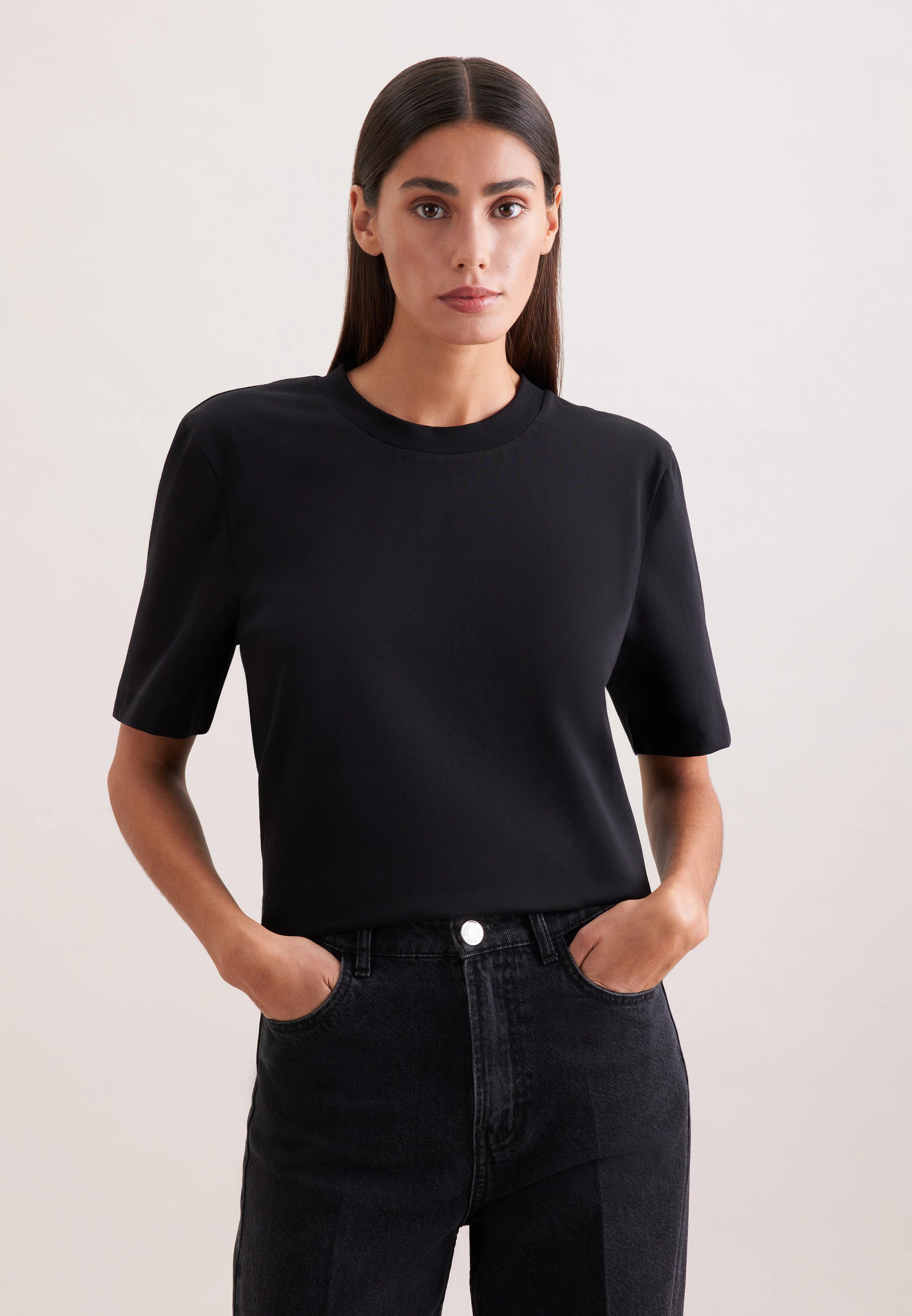 Jersey T- Shirt Crew Neck aus Baumwolle M