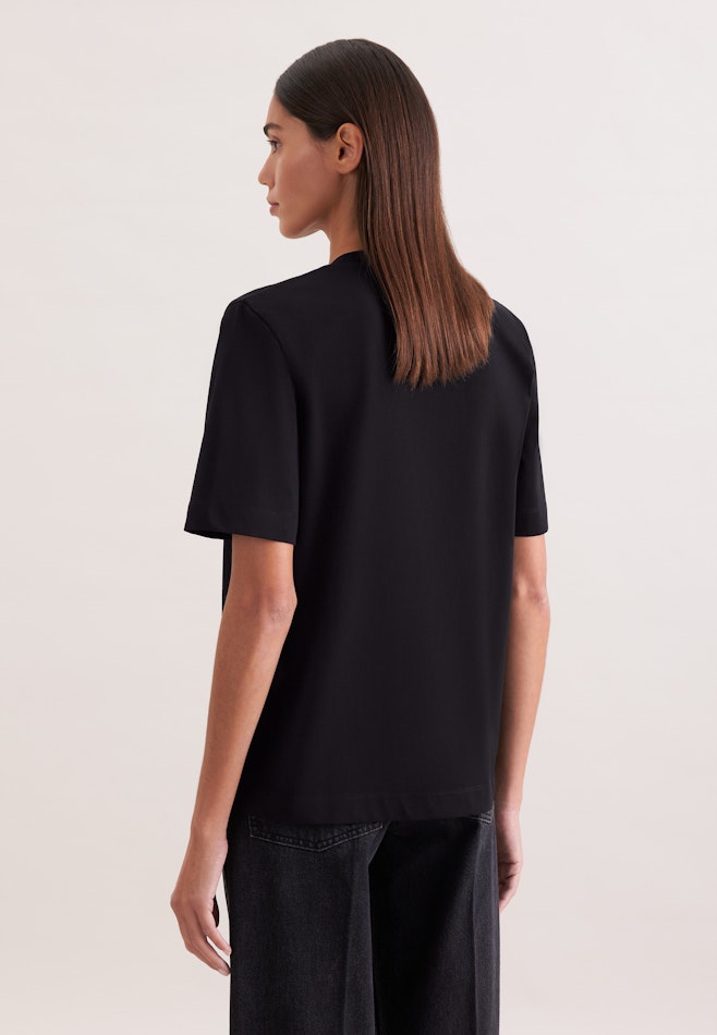 Jersey T- Shirt Crew Neck aus Baumwolle in Schwarz | Seidensticker online shop