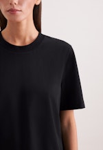 Jersey T- Shirt Crew Neck aus Baumwolle in Schwarz |  Seidensticker Onlineshop