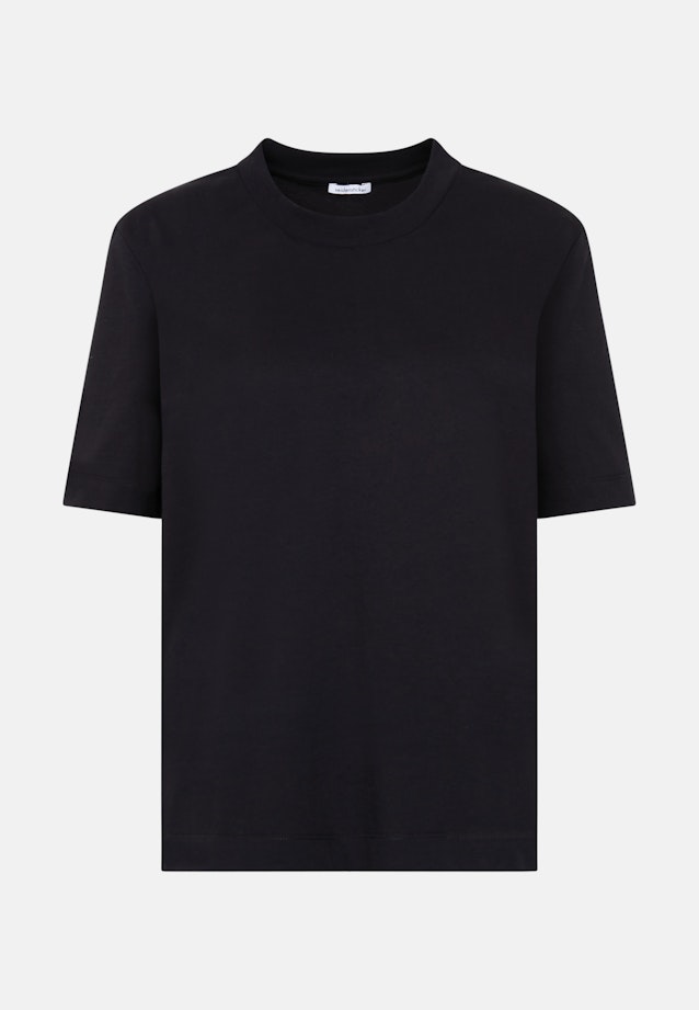 Jersey T- Shirt Crew Neck aus Baumwolle in Schwarz |  Seidensticker Onlineshop