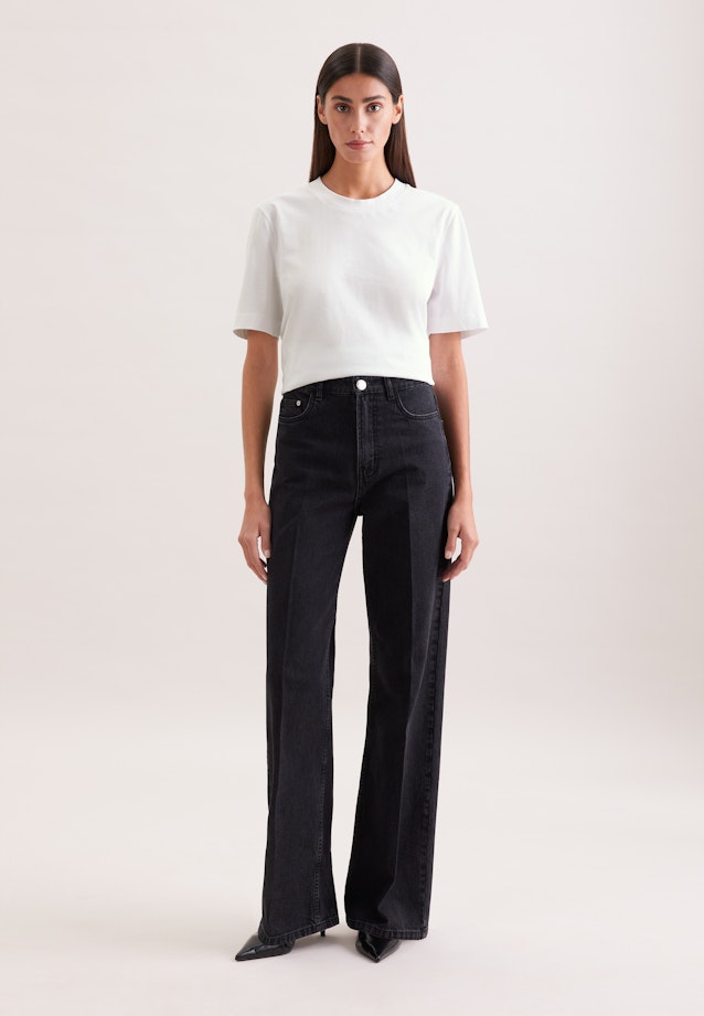 Jersey T- Shirt Crew Neck aus Baumwolle in Weiß |  Seidensticker Onlineshop