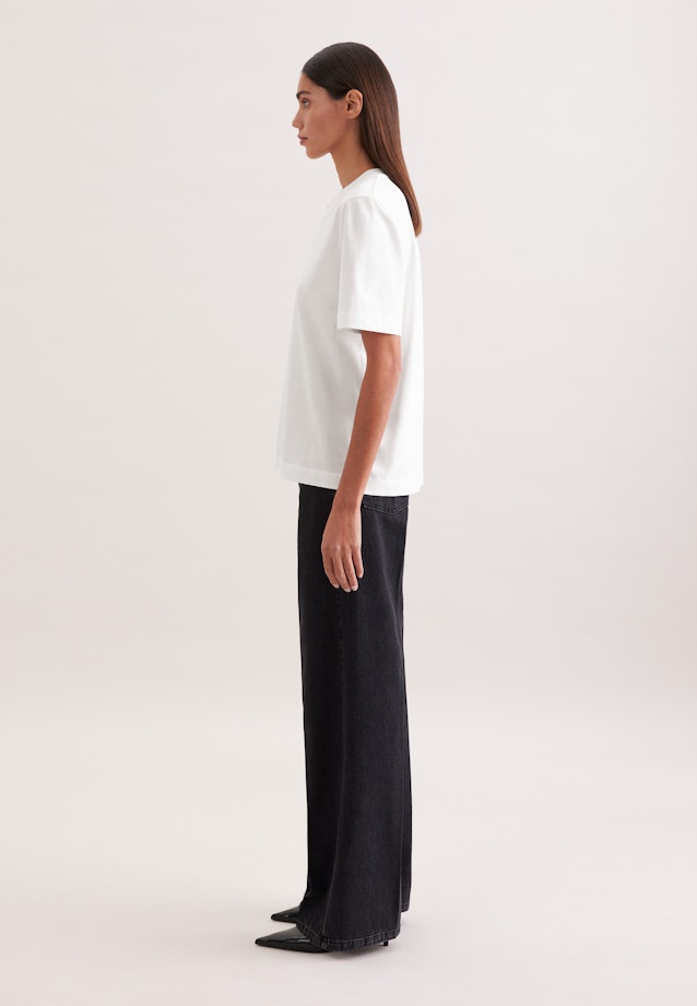 Jersey T- Shirt Crew Neck aus Baumwolle in Weiß |  Seidensticker Onlineshop