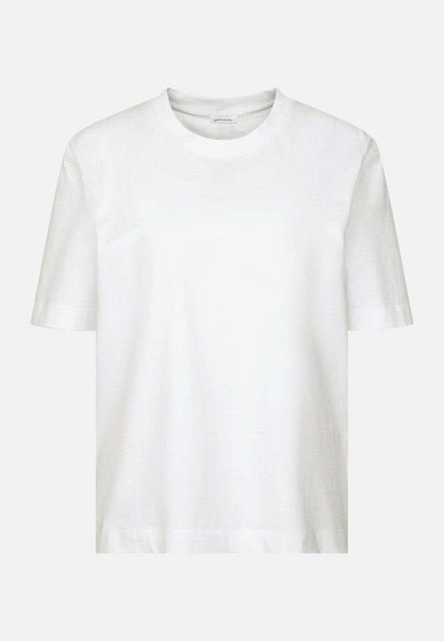 Jersey T- Shirt Crew Neck aus Baumwolle in Weiß |  Seidensticker Onlineshop