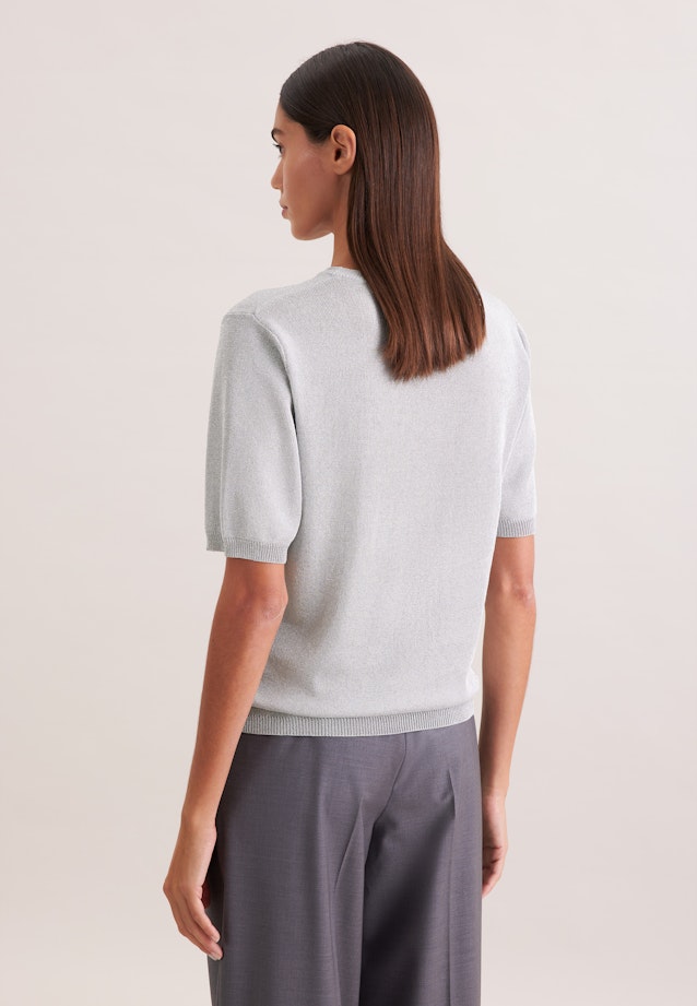 Strickshirt aus Baumwolle mit Metalliceffekt in Grau |  Seidensticker Onlineshop