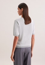 Strickshirt aus Baumwolle mit Metalliceffekt in Grau |  Seidensticker Onlineshop