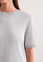 Strickshirt aus Baumwolle mit Metalliceffekt in Grau |  Seidensticker Onlineshop