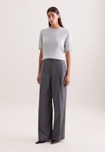 Strickshirt aus Baumwolle mit Metalliceffekt in Grau |  Seidensticker Onlineshop