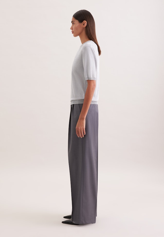 Strickshirt aus Baumwolle mit Metalliceffekt in Grau |  Seidensticker Onlineshop