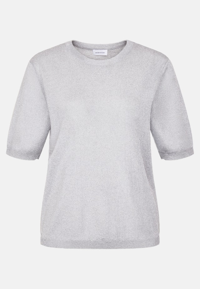 Strickshirt aus Baumwolle mit Metalliceffekt in Grau |  Seidensticker Onlineshop