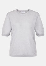 Strickshirt aus Baumwolle mit Metalliceffekt in Grau |  Seidensticker Onlineshop