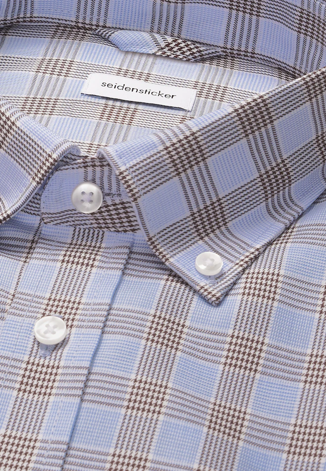 Regular Chemise d'affaires carreaux dans Marron | Boutique en ligne Seidensticker