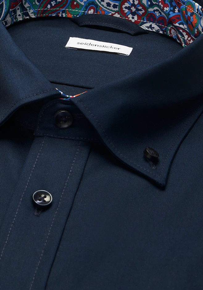 Regular Chemise d'affaires Uni dans Bleu Foncé | Boutique en ligne Seidensticker