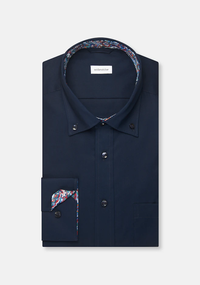 Regular Chemise d'affaires Uni dans Bleu Foncé | Boutique en ligne Seidensticker