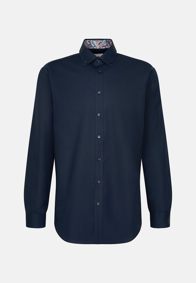 Regular Chemise d'affaires Uni dans Bleu Foncé | Boutique en ligne Seidensticker