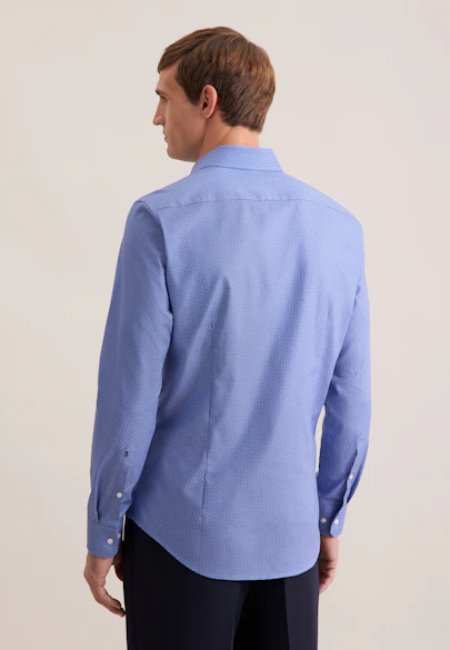 Shaped Business Hemd Druck in Mittelblau |  Seidensticker Onlineshop