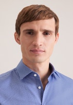 Shaped Business shirt Print in Mittelblau |  Seidensticker Onlineshop