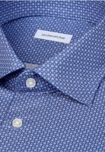 Shaped Business shirt Print in Mittelblau |  Seidensticker Onlineshop