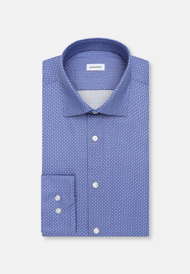 Shaped Business shirt Print in Mittelblau |  Seidensticker Onlineshop