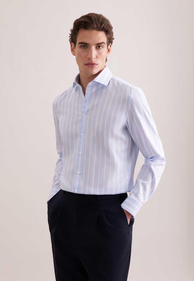 Slim Business Hemd Gestreift in Mittelblau |  Seidensticker Onlineshop
