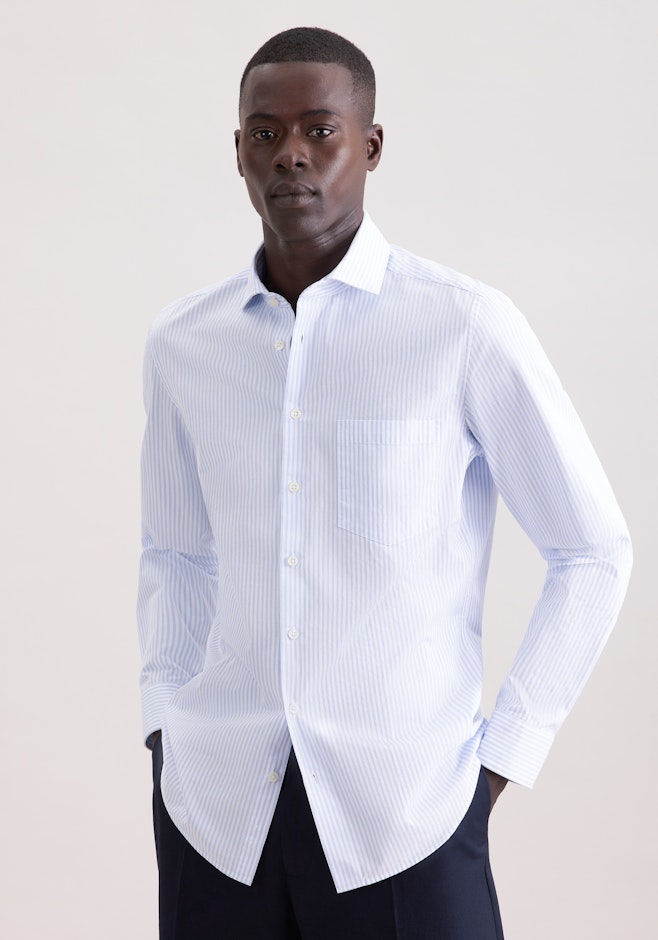 Slim Chemise décontractée Rayures dans Bleu Clair | Boutique en ligne Seidensticker