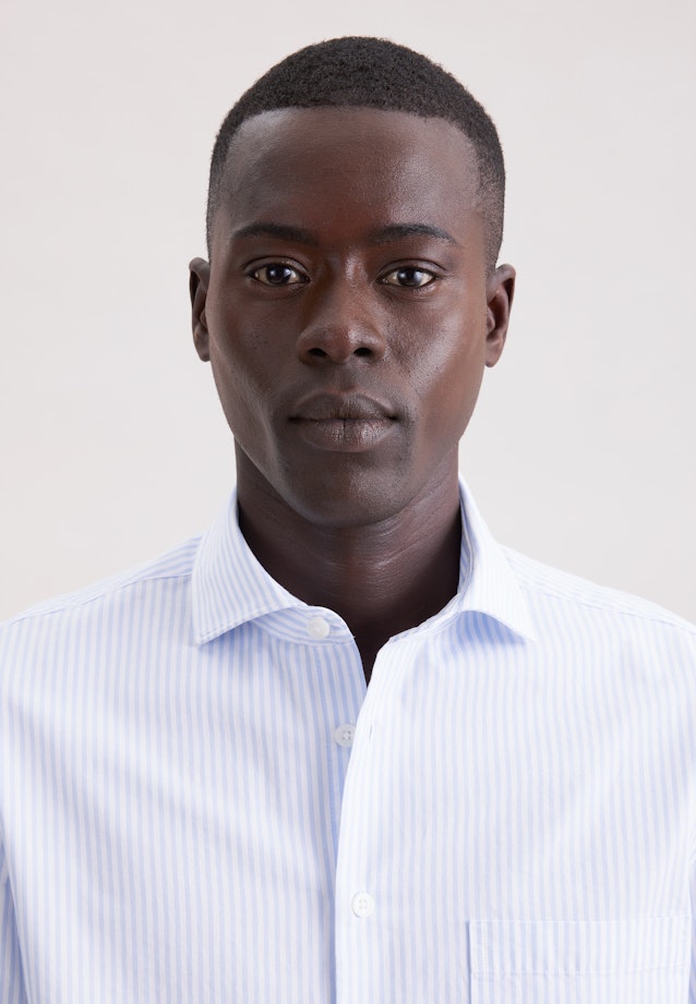 Slim Casual Hemd Gestreift in Hellblau |  Seidensticker Onlineshop