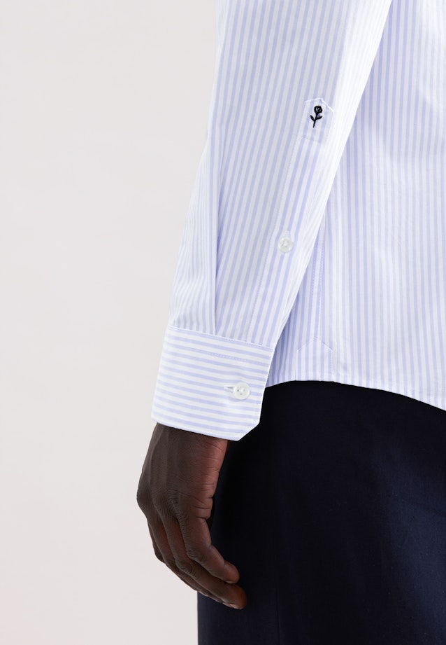 Slim Casual Hemd Gestreift in Hellblau |  Seidensticker Onlineshop