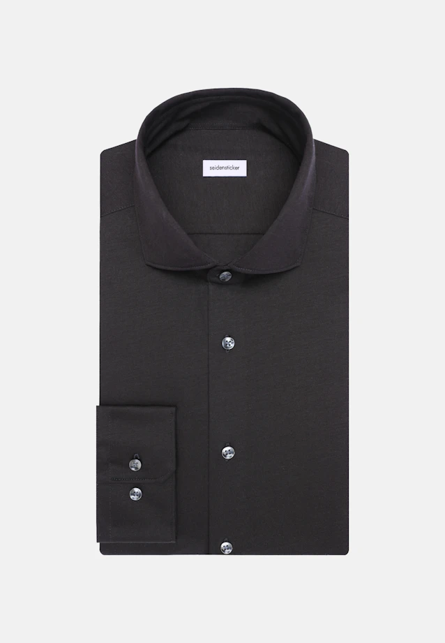 Shaped Jersey shirt Uni in Schwarz |  Seidensticker Onlineshop