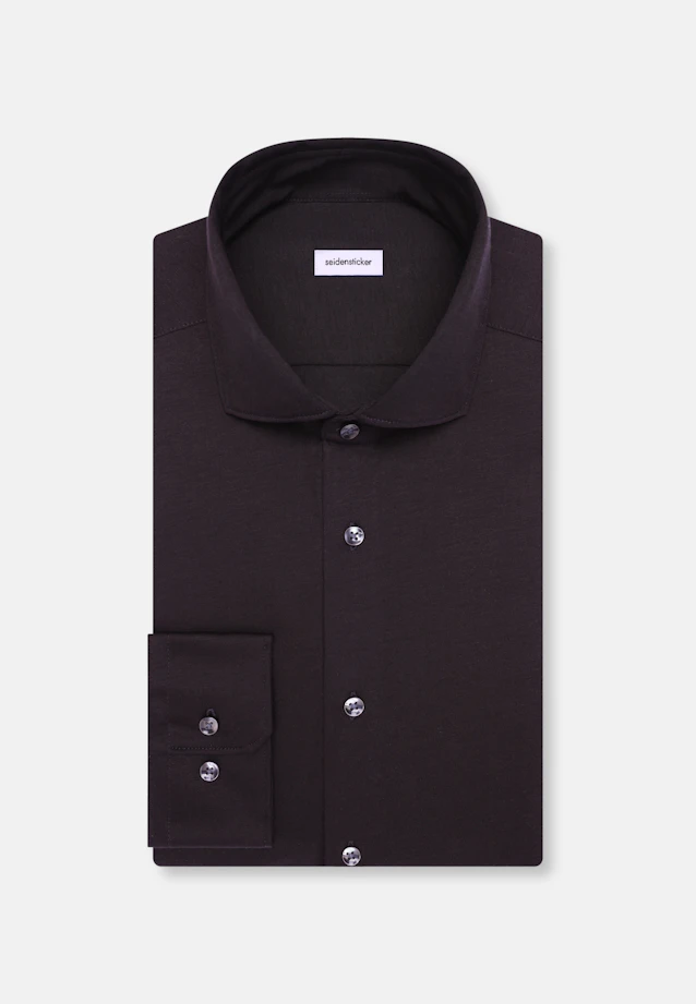 Shaped Jerseyhemd Uni in Schwarz |  Seidensticker Onlineshop