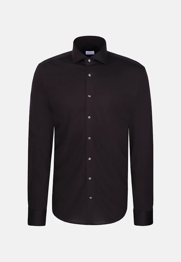 Shaped Jerseyhemd Uni in Schwarz |  Seidensticker Onlineshop