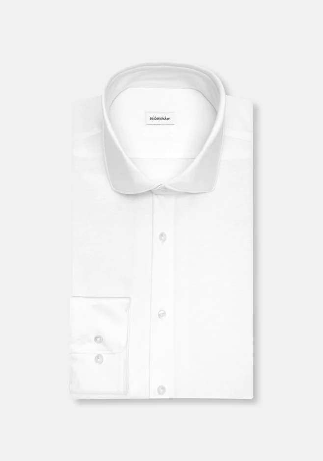 Shaped Chemise en jersey Uni dans Blanc | Boutique en ligne Seidensticker