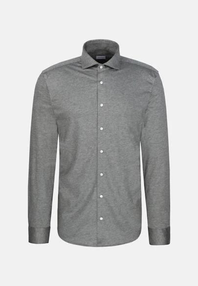 Shaped Jerseyhemd Uni in Grau |  Seidensticker Onlineshop