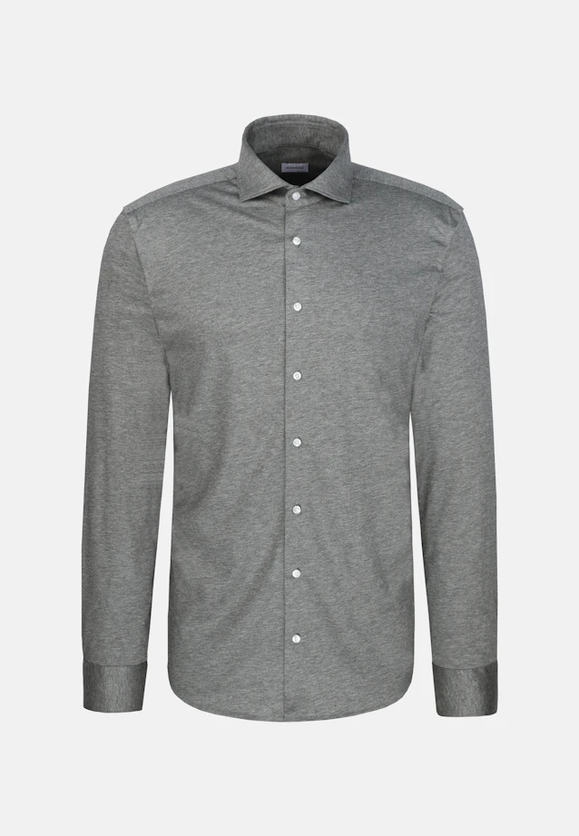 Shaped Jerseyhemd Uni in Grau |  Seidensticker Onlineshop