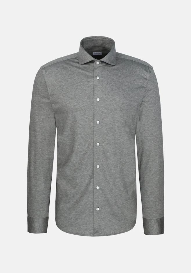 Shaped Jerseyhemd Uni in Grau | Seidensticker Onlineshop