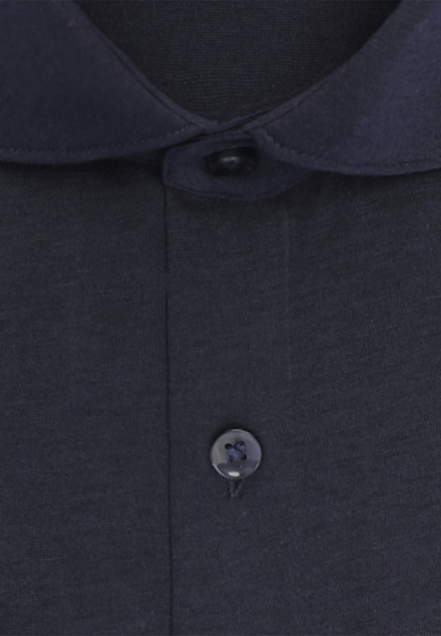 Shaped Chemise en jersey Uni in Bleu Foncé |  Seidensticker Onlineshop