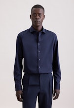 Shaped Chemise en jersey Uni in Bleu Foncé |  Seidensticker Onlineshop