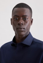 Shaped Chemise en jersey Uni in Bleu Foncé |  Seidensticker Onlineshop