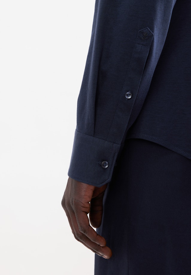 Shaped Chemise en jersey Uni in Bleu Foncé |  Seidensticker Onlineshop