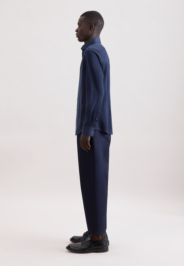 Shaped Chemise en jersey Uni in Bleu Foncé |  Seidensticker Onlineshop