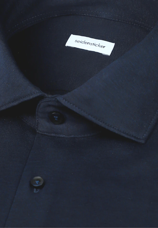 Shaped Jerseyhemd Uni in Dunkelblau | Seidensticker Onlineshop