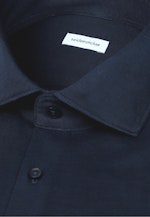 Shaped Chemise en jersey Uni in Bleu Foncé |  Seidensticker Onlineshop