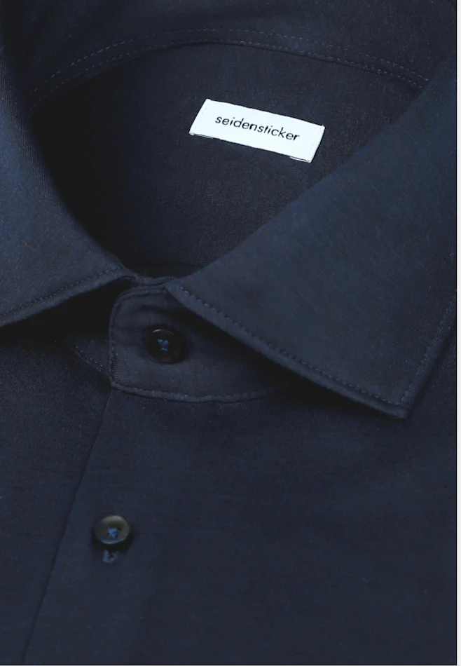 Shaped Jerseyhemd Uni in Dunkelblau | Seidensticker Onlineshop