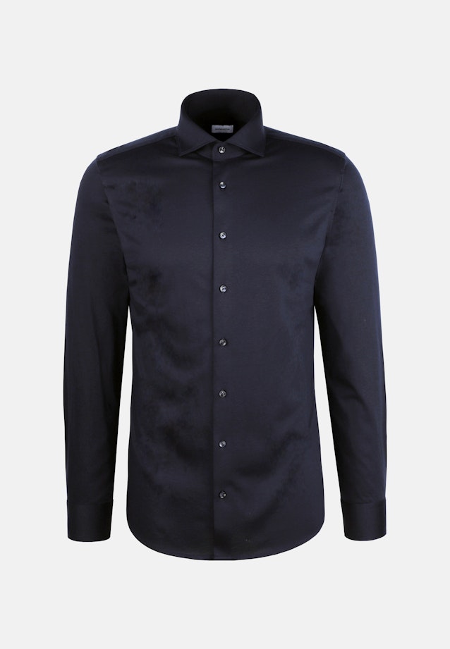 Shaped Chemise en jersey Uni in Bleu Foncé |  Seidensticker Onlineshop