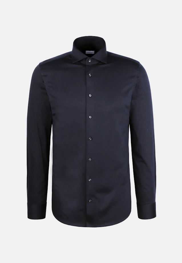 Shaped Jerseyhemd Uni in Dunkelblau |  Seidensticker Onlineshop