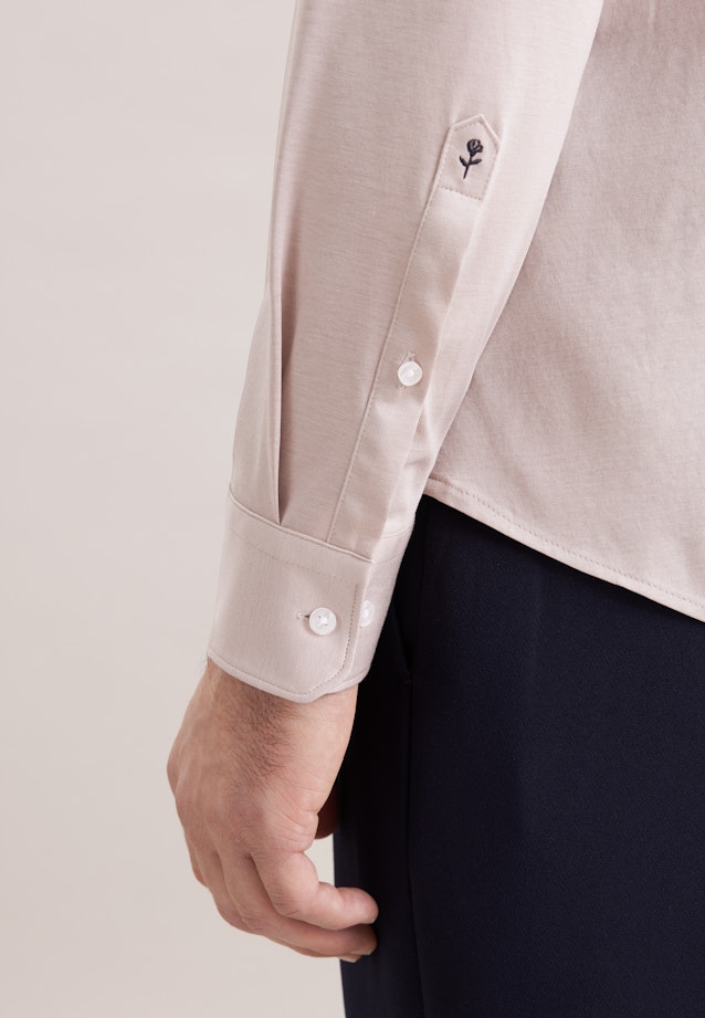 Shaped Chemise en jersey Uni in Beige |  Seidensticker Onlineshop