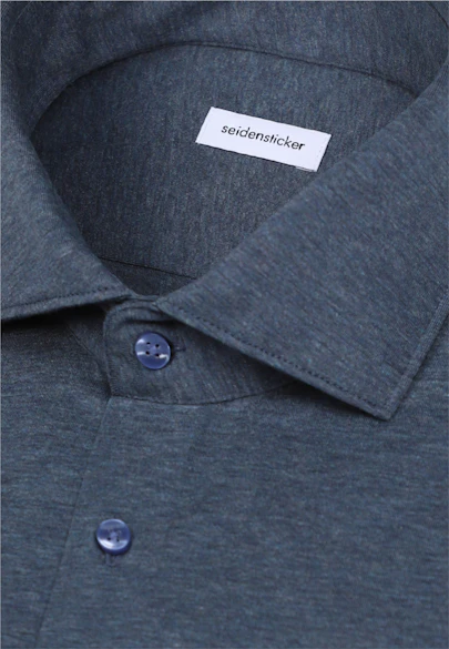 Shaped Jerseyhemd Uni in Mittelblau |  Seidensticker Onlineshop