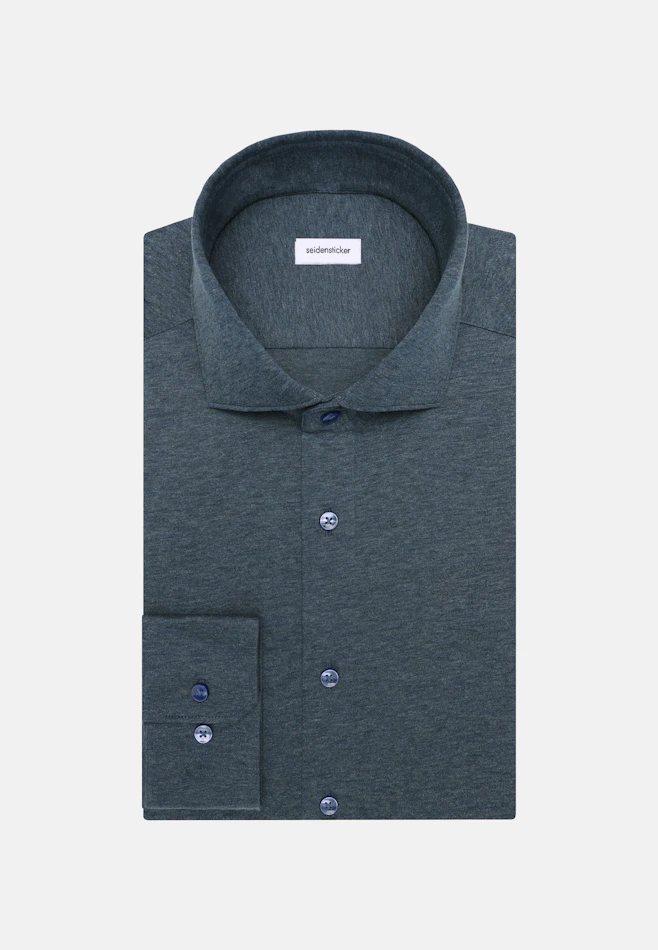 Shaped Jersey shirt Uni in Mittelblau | Seidensticker online shop