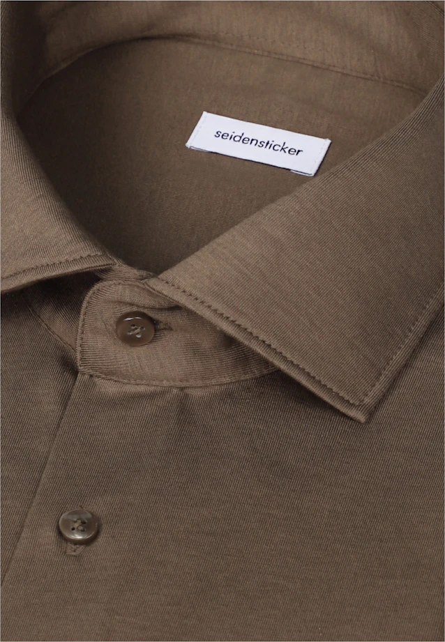 Shaped Chemise en jersey Uni in Marron |  Seidensticker Onlineshop