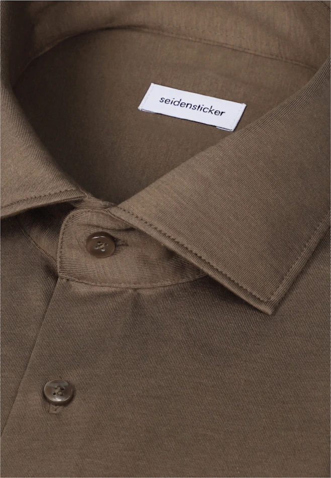 Shaped Chemise en jersey Uni dans Marron | Boutique en ligne Seidensticker