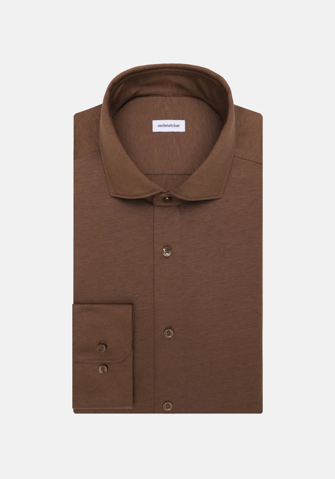 Shaped Jersey shirt Uni in Braun | Seidensticker online shop
