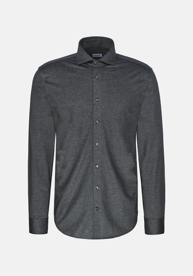 Shaped Jerseyhemd Uni in Grau | Seidensticker Onlineshop